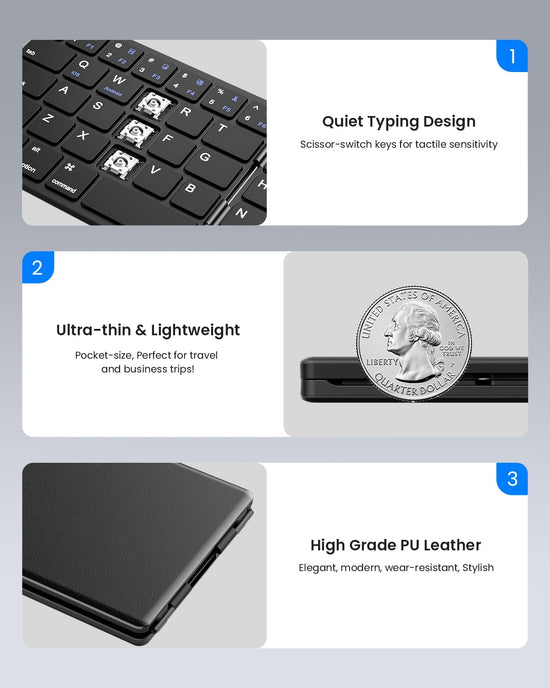 Samsers foldable Bluetooth keyboard — portable wireless design with stand holder