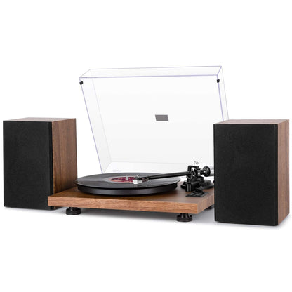 1 BY ONE Bluetooth turntable with wireless playback and auto off features