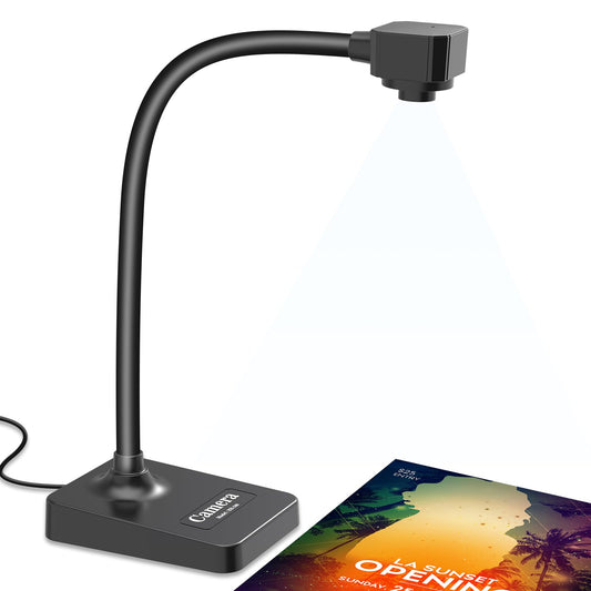 USB Document Camera for Teachers,Manual Focus Webcam with Mic,Fold for Mac/Windows/Chromebook