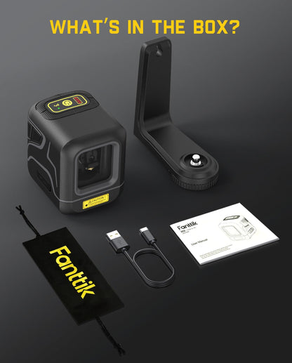 Fanttik D2 laser level — 100 ft self-leveling with magnetic bracket and pouch
