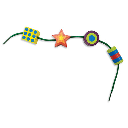 Melissa & Doug lacing beads - 27 wooden beads with 2 laces for fun activity