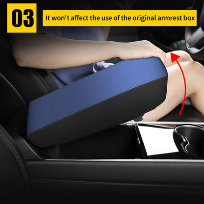 AOMSAZTO armrest covers - Black with blue leather for Toyota CHR 2018-2024
