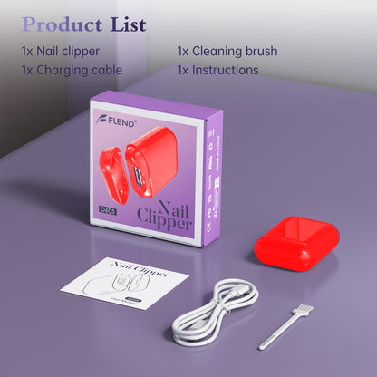 Electric nail clipper - rechargeable with LED light and 2-speed settings.