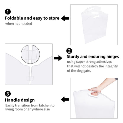 Dog gate - Clear acrylic freestanding design for doorways and inside use