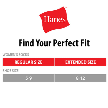 Hanes women's ankle socks — lightweight and breathable ventilation, 6-pair set