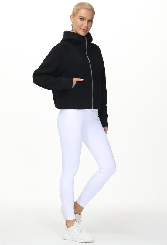 THE GYM PEOPLE sweatshirt — Full-zip fleece hoodie with pockets and thumb holes