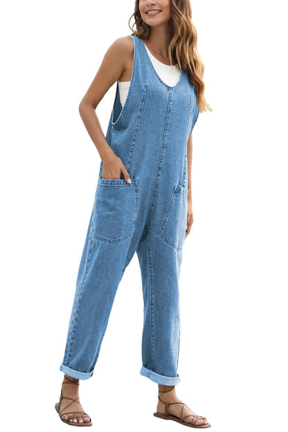 Greaidea overalls — high roller denim design with pockets