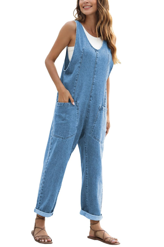 Greaidea overalls — high roller denim design with pockets