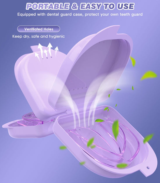 Litlcutie Anti Grinding Guard, Mouth Guard for Grinding Teeth at Night, Mouth Guards for Sleeping,Purple, 4 Pack/Small Size