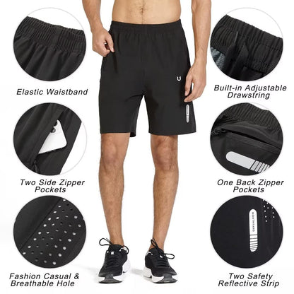 NORTHYARD men's athletic shorts — Quick dry with 3 zipper pockets