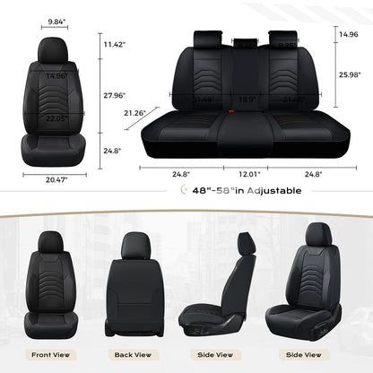 Coverado car seat cover - luxury faux leather waterproof for five seats