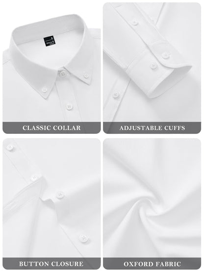 siliteelon button down shirt - wrinkle free cotton blouse with collar and long sleeves
