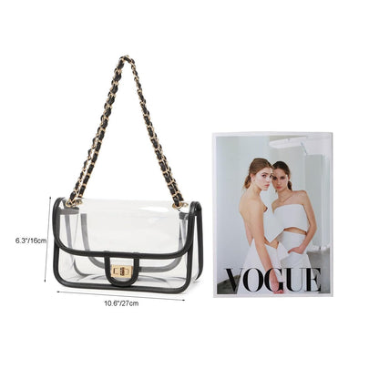 LAM GALLERY clear handbag with chain for stadium and concert use