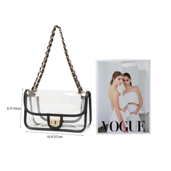 LAM GALLERY clear handbag with chain for stadium and concert use