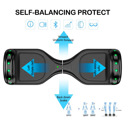 LIEAGLE self balancing electric vehicle with Bluetooth wheels and LED lights for kids and adults