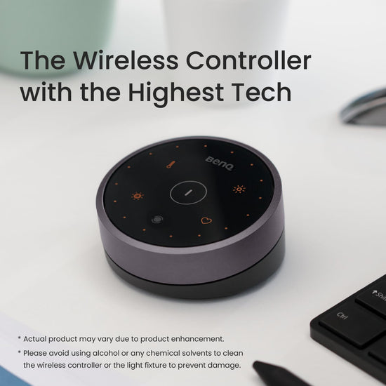 BenQ ScreenBar Halo lamp — Wireless controller with adjustable brightness and color temperature