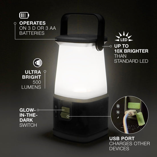 ENERGIZER electric lantern — WeatherReady, IPX4 water resistant and ultra bright battery powered light for camping and emergencies.