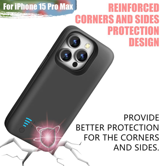 Sitong battery case — 6000mAh rechargeable extended battery for iPhone 15 Pro Max