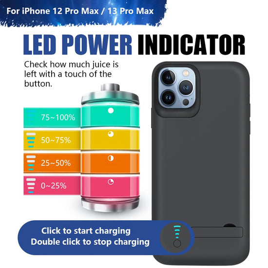 Sitong cellular phone case — 6000mAh rechargeable battery for iPhone 12/13 Pro Max