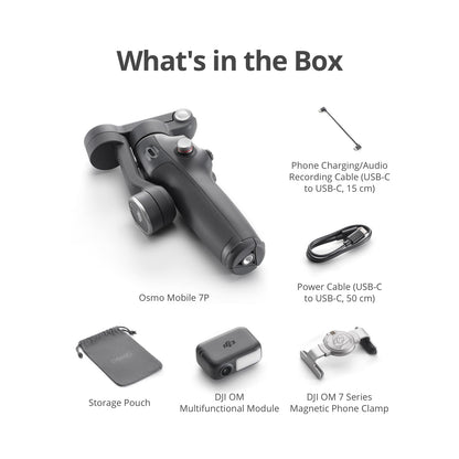DJI Osmo Mobile 7P gimbal stabilizer — built-in extension rod and tripod