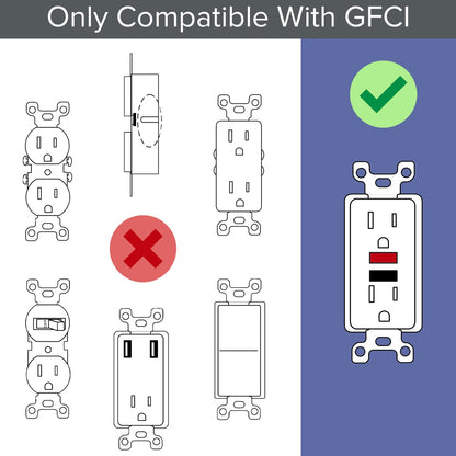 SnapPower wall plate — guide light feature