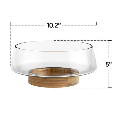 KITEISCAT salad bowl set — Extra large with acacia wood base and utensils