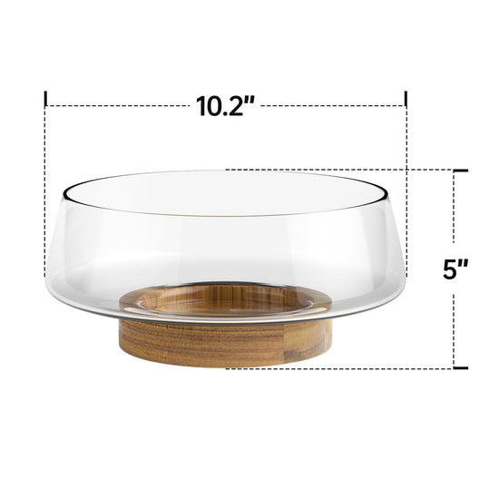 KITEISCAT salad bowl set — Extra large with acacia wood base and utensils