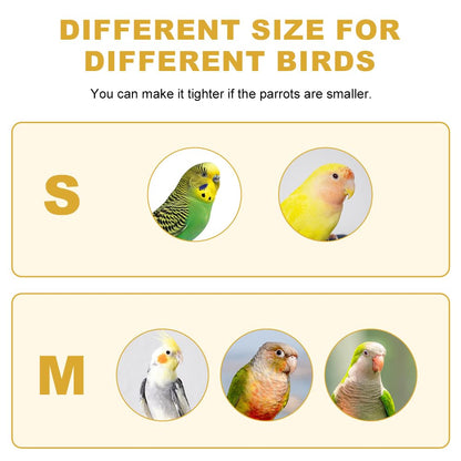 WQY Groceryshop Ultra-Soft Bird Diaper Flight Suit for Small Medium Parrots, Cute Stylish Walking Outfit Anti-Scratch Protective Clothes for Daily Outdoor & Nail Trimming, Ideal Gift for Bird Lovers S