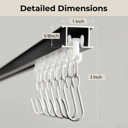 HANGING_ROD — Ceiling mounted curtain track with roller hooks by SOMINS