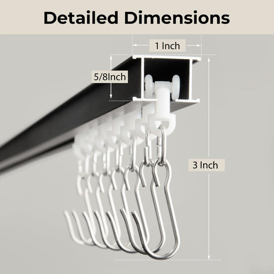 HANGING_ROD — Ceiling mounted curtain track with roller hooks by SOMINS