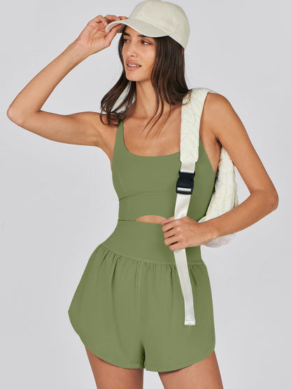 One-piece outfit — Caracilia women's workout athletic romper for summer gym wear
