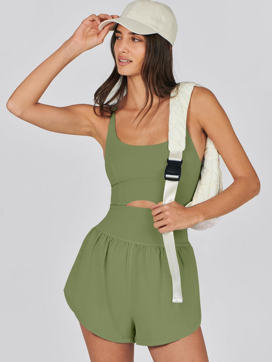One-piece outfit — Caracilia women's workout athletic romper for summer gym wear