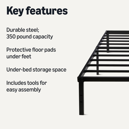 Bed frame — Tool-free assembly with sturdy steel construction