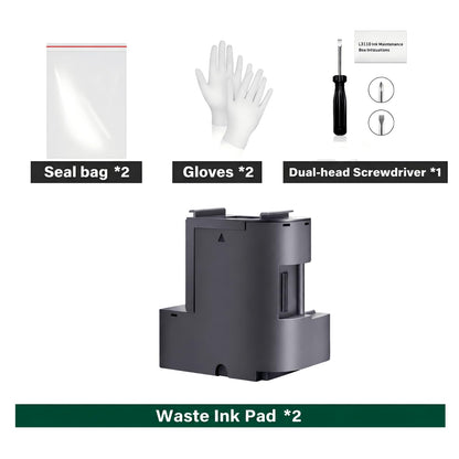 uycbhink 2 Packs Waste Ink Pad Replacement with Reset Software Replacement for ET-2850 ET-2760 ET-2750 ET-2700 ET2850 ET2760 2850 Printer, Maintenance Box with Zeroing Software