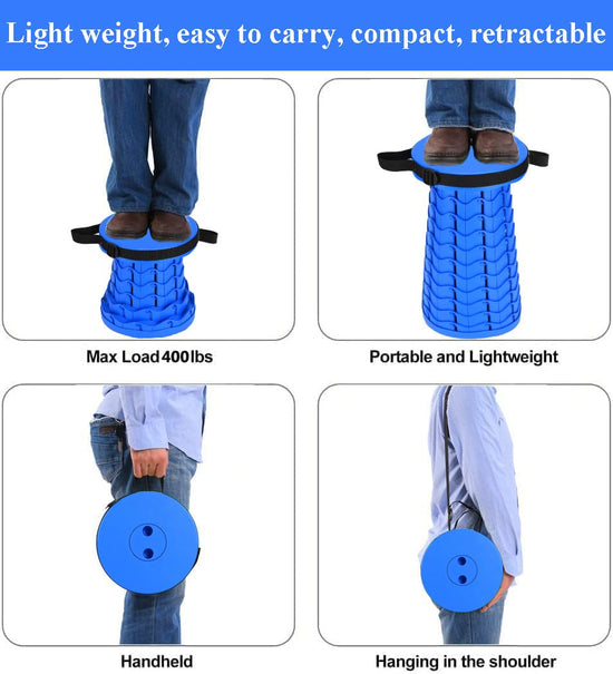 Fishboy collapsible stool - 400lbs max weight capacity, portable and lightweight design
