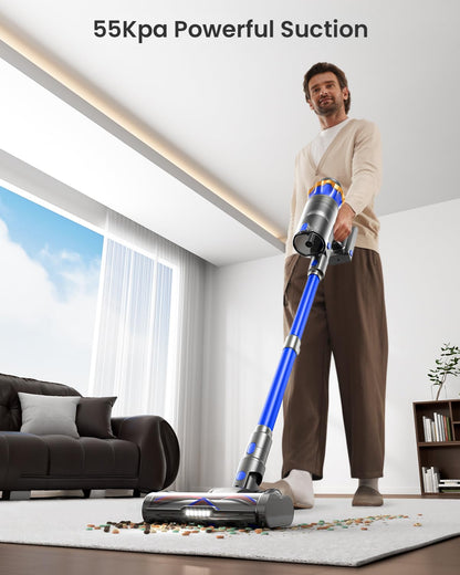 Cordless vacuum cleaner — 650W upgraded model with touch screen and self-standing feature