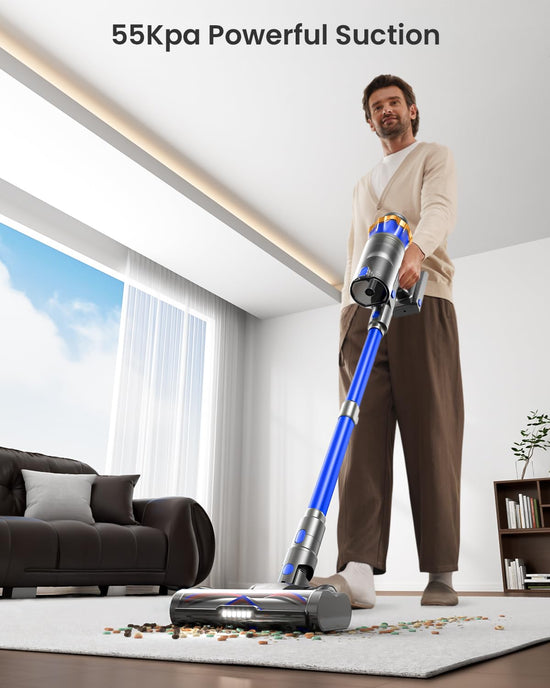 Cordless vacuum cleaner — 650W upgraded model with touch screen and self-standing feature