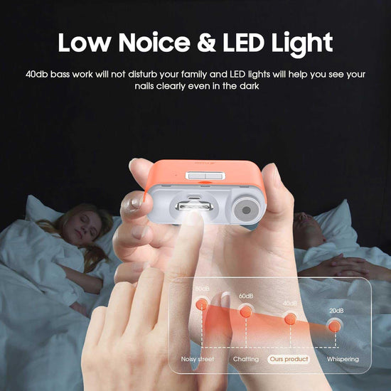 Electric nail clipper — 2 in-1 automatic trimmer and polisher with light