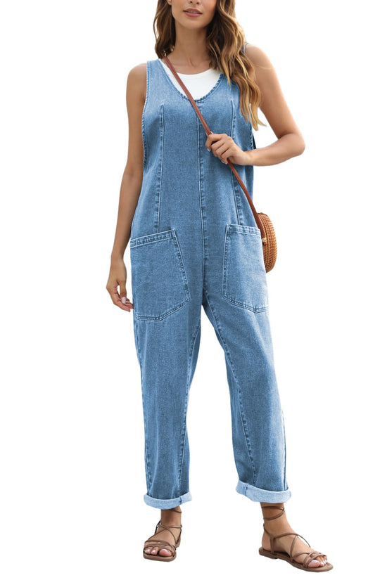 Greaidea overalls — high roller denim design with pockets