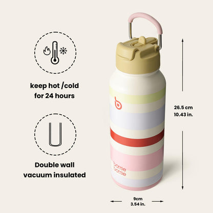 Bottle 32oz insulated water bottle with straw and dual-use lid design for gym with pill box