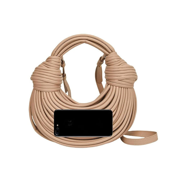 Handbag — Hand-woven bread design with top handle and crossbody options