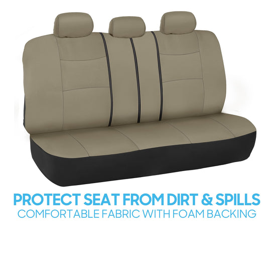 BDK PolyPro car seat covers - Full set in solid beige for front and rear seats
