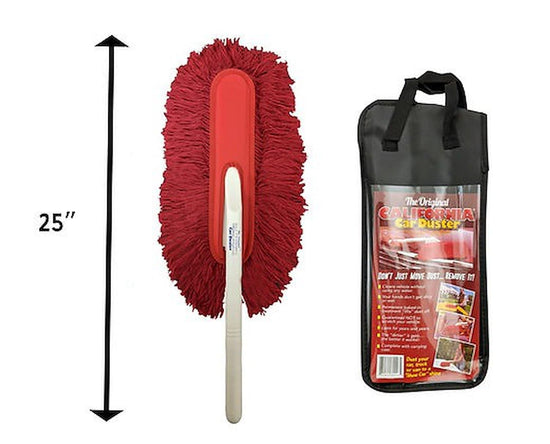 California Car Duster — Standard duster with plastic handle and microfiber cloths bundle