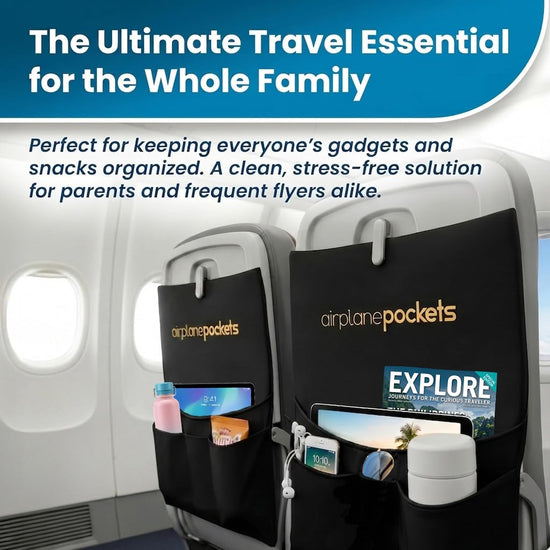 Airplane pockets caddy — travel organizer for seat storage and essentials