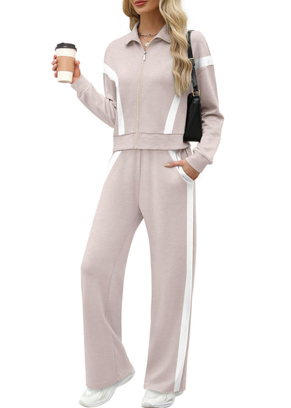 Track suit — XIEERDUO women's lounge set with wide leg sweatpants and sweatshirt