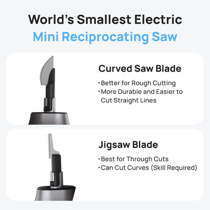 HOZO NeoSander Saw Blade Set, Turns NeoSander into Mini Reciprocating Saw, 8pcs 0.2mm Anti-Binding Blades, 4 Curved Blades for Straight Cuts & 4 Jigsaw Blades for Curves, for Resin, Plastic & Wood