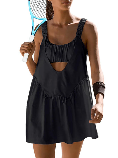 Sexyasasii women tennis dress - Built-in shorts and bra with pockets