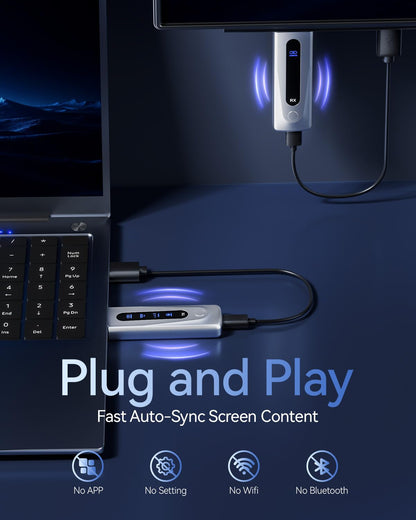Wireless HDMI Transmitter and Receiver 328FT/100M, 4K Decode 1080P@60Hz Ultra HD Video Output, LED Display, Plug&Play 5G+2.4G for Audio to Monitor from PC/Projector/TV Box (Silver)