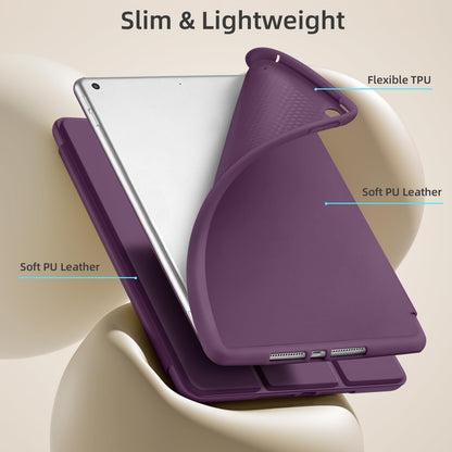 Portable electronic device cover — Akkerds case for iPad 10.2 inch with pencil holder and auto sleep/wake feature
