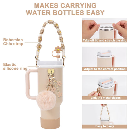Sporting goods — 13-piece Stanley Cup accessories set with water bottle handle strap and charms